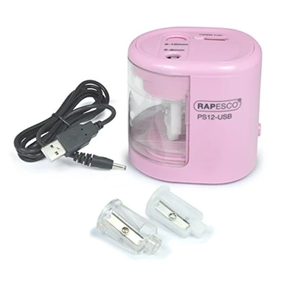 Bild av Rapesco 1446 automatisk elektrisk USB/batteri pennvässare, godisrosa