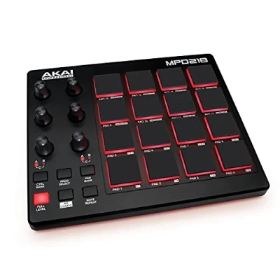 Bild av AKAI Professional MPD218, 16 plattors USB MIDI Controller med MPC plattor, 6 tilldelningsbara rattar, produktionsprogramvara ingår