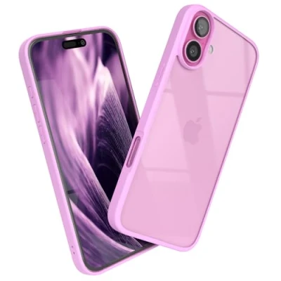 Bild av EAZY CASE Clear Hybrid Bumper Fodralet är kompatibelt med iPhone 16 Plus, Stötsäkert och reptåligt mobilskal kameraskydd, slimmat skyddsfodral, smartphonefodral, Ljuslila