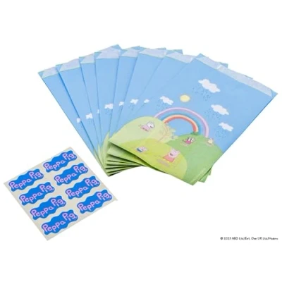 Bild av Dr. Oetker partypåsar i papper med klistermärken Peppa Pig perfekt för barns födelsedagar eller som presentförpackning fans av praktiskt set: 16 stycken