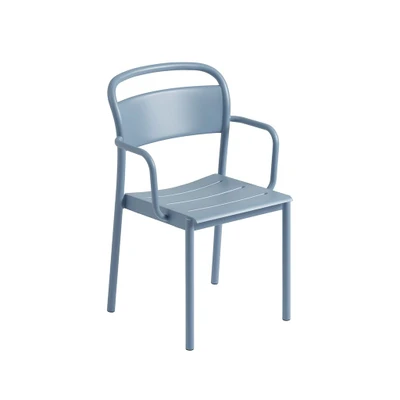 Bild av Muuto Linear Steel Armchair Trädgårdsstol Pale Blue L55,4 x D54 H85,1 cm