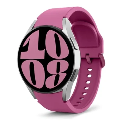 Bild av MoKo No Gap Straps Compatible with Samsung Galaxy Watch 7 FE 6 5 4 Strap 40mm 44mm/Watch Classic 43mm 47mm/Watch Pro 45mm/Watch 42mm 46mm, 20mm Soft Silicone Sport Band, Wine Red