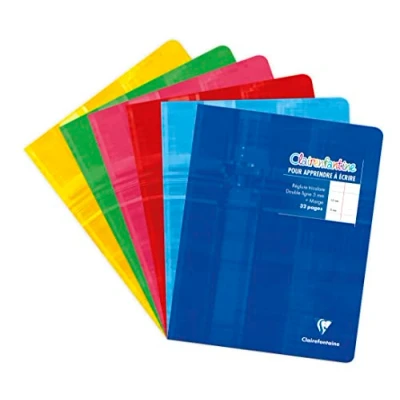 Bild av Clairefontaine 3997 C Cahiers häftade Clairenfantine Maxi A5 franska (Séyès linjerad 5 mm 32 sidor, sorterade färger