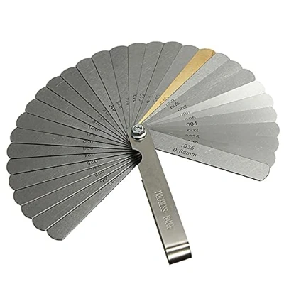 Bild av Feeler Gauge Set, 32 blad stål kännare mätare tändstift mellanrum verktyg dubbelmarkerat metriskt och imperial mätverktyg