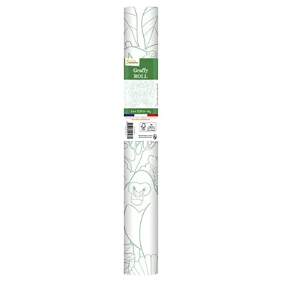 Bild av AVENUE MANDARINE Graffy Roll Rouleau 5m x 35cm Affiche 90g Pré imprimée, Dessin 50cm Répété 10 fois Poster Géant à Colorier Thème Jungle GY127C