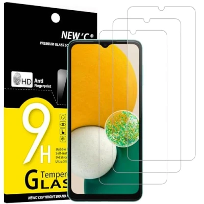 Bild av NEW&#039;C 3 Pack, skärmskydd i glas för Samsung Galaxy A13 5G, bubbelfri, 9H hårdhet, 0,33 mm ultratransparent, ultrabeständigt härdat