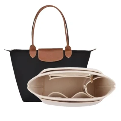Bild av D.DUO Väskinsats, organisering, tillbehör för handväska, Longchamps bärväska med långa handtag (L, långt handtag, beige)