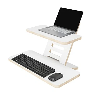 Bild av Generic Stående skrivbord ståbord i trä laptopstativ stativ talbord skrivbordsfäste justerbar höjd tillverkad EU (vit)