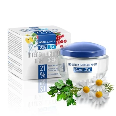 Bild av BODI BEAUTY BA Intense Whitening Cream nattkräm ljus ansiktskräm med hyaluronsyra, niacinamid, kamomill 21 % blekningskoncentrat ansiktsvård 50 ml
