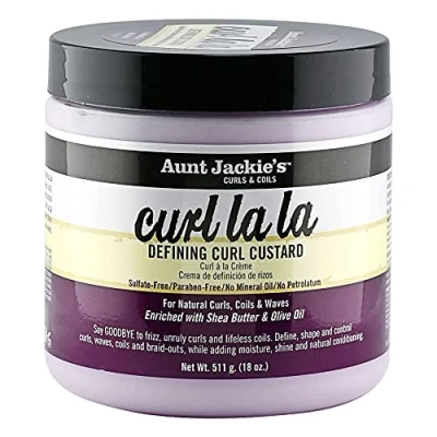 Bild av Aunt Jackie&#039;s Curl La Defining Custard berikad med sheasmör och olivolja 511 g badkar (18 oz)
