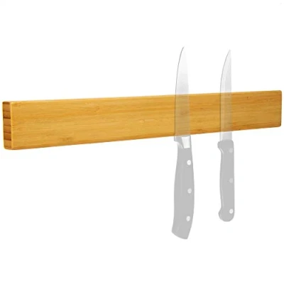 Bild av COM FOUR® magnetknivband av bambu för väggmontering knivhållare köket magnetskena knivar 40 cm (Bambuträ)