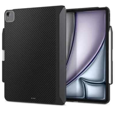 Bild av Spigen Enzo Aramid Fodral Kompatibel med iPad Air 6:e M2 (2024) / 5:e(2022) 4:e Generation (2020) 11 och 10,9 Tum Case Magnetisk Ring Svart