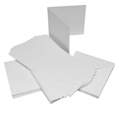 Bild av Craft UK W101 kort med kuvert, hamrat, 15,2 x cm, vit, 50 stycken
