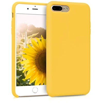 Bild av kwmobile Fodral kompatibelt med Apple iPhone 7 Plus / 8 mjukt skyddande TPU silikonfodral strålande gult