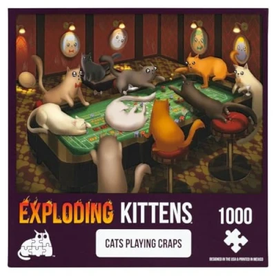 Bild av Exploding Kittens Jigsaw Puzzles For Adults Cats Playing Craps 1000 Piece Family Fun &amp; Game Night