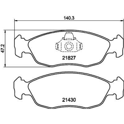 Bild av HELLA 8DB 355 008 291 Jeu de plaquettes frein non préparé pour indicateur d&#039;usure PEUGEOT: 306 3/5 portes, 106 II I portes