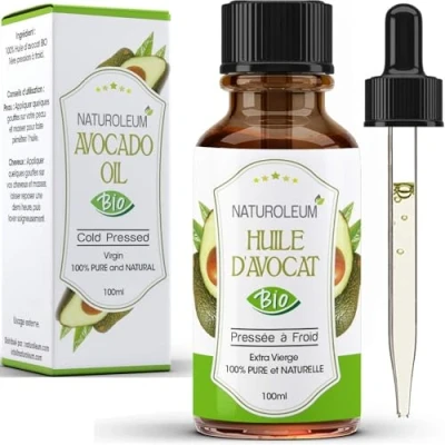 Bild av Ekologisk avokadoolja kallpressad, biologiskt certifierad olja för anti åldrande, naturligt fuktgivande ansikte, hud, hår, naglar och kropp. (100 ml)