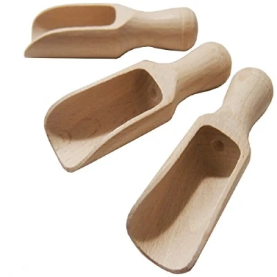 Bild av efo Litet träskopset 3 st multifunktionella träskedar träsalt och kryddskopor rustik badsaltskopa träfröskopa liten storlek x 8 cm (C2)