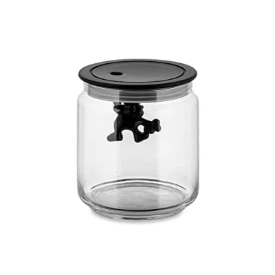 Bild av Alessi Storage Jar Gianni A Little Man Holding On Tight 700 ml Black