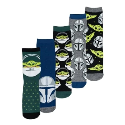 Bild av United Labels Star Wars The Mandalorian strumpor för män Baby Yoda Grogu Stormtrooper etc. sneakers 4045 (5 pack), flerfärgad, 40 45 EU