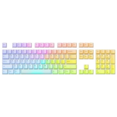 Bild av Glorious Gaming 115x Polychroma RGB tangenter genomskinliga för maximal RGB, Cherry profil, supertåligt polykarbonat, eget typsnitt, fyllig akustik, amerikansk layout