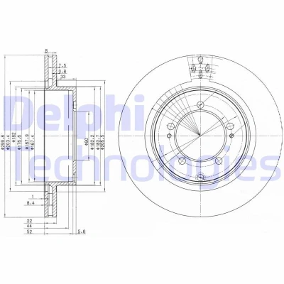 Bild av DELPHI BG3811 Disque de frein 300 22 5 ventilé huilé non traité sans roulement roue, bague ABS MITSUBISHI: Lancer 6 Limousine