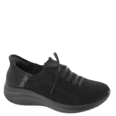 Bild av Skechers Ultra Flex 3.0 Briljant Pad dam Sneaker, Svart stickad vit trim, 39.5 EU