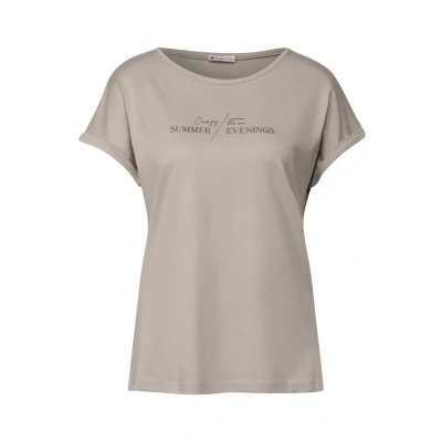 Bild av Street One Basic MIT Print Tshirt med print, Storlek: 40, Beige