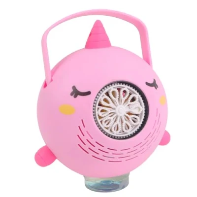 Bild av BLUE SKY Automatisk bubbelmaskin tvålbubblor enhörning rosa plast 049368 trådlös leksak för barn utomhuslek sommarlek födelsedag 3 år