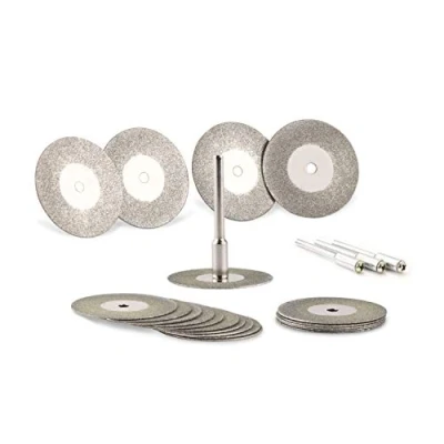 Bild av Universella 30 mm diamantskärskivor 20 stycken, mini skärskivor flexskivor med 4 delar dorn skaft, metall diamantskivor för sten, trä, plattor, glas, plast