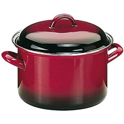 Bild av IBILI Marmite droite avec couvercle Volcan, 24 cm, Acier émaillé, Compatible l&#039;induction