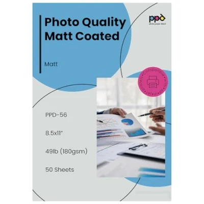 Bild av PPD premium Inkjet 170 g/m2 fotopapper matt, specialbelagd för högupplösta kontrastfärgade färger, DIN A4 x 100 ark PPD056