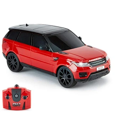 Bild av CMJ RC CarsTM Range Rover Sport officiell licensierad fjärrkontroll bil 1:24 med fungerande LED lampor, radiostyrd superbil (Range röd)