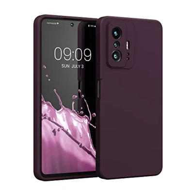 Bild av kwmobile Fodral kompatibelt med Xiaomi 11T / Pro mjukt och fint skydd av TPU silikon vinröd lila