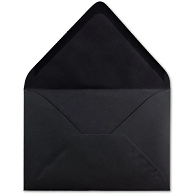 Bild av Glüxx agent 50 DIN C6 kuvert utan fönster svart 11,4 x 16,2 cm 120 g/m2 för inbjudningar bröllop mors dag jul glöd
