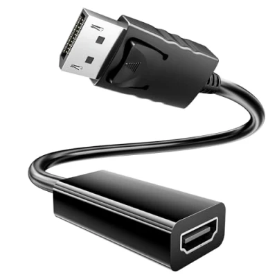 Bild av BHHB 4K DisplayPort till HDMI med spärr engångsöverföringsadapter (man kvinna) för HDTV, dator, bildskärm, stationär bärbar projektor mer.