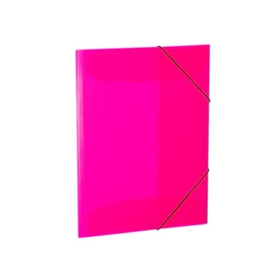 Bild av HERMA 19698 samlarmapp A3 genomskinlig neonrosa, barn hörnspännarmapp av plast med innerklaffar och elastiskt band, stabil plastmapp för pojkar flickor
