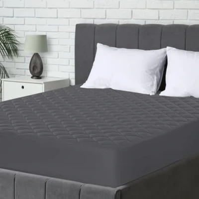 Bild av Utopia Bedding Quiltad madrassskydd (90x200cm), madrassöverdrag med djupa fickor upp till 30 cm, supermjukt har resår runt, inte vattentätt (Grå)