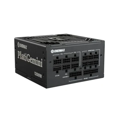Bild av ENERMAX PlatiGemini ATX 3.1 och ATX12VO Hybridströmförsörjning 1200 W 80PLUS Platinum (helt modulär, 12V 2x6, 60% semi fläktlös) inkl. WireView GPU; EGN1200P