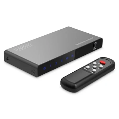 Bild av DIGITUS DS 55331 HDMI Switch 3x1 3 In 1 Ut UHD 4K/60 Hz HDTV: 3840 x 2160p HDCP 2.2 &amp; 2.0 HDR, CEC, Deep Color, DTS, Dolby Digital, LPCM För TV, Monitor, PS5, PS4, Xbox