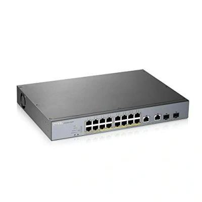 Bild av Zyxel 16 Portars Gigabit Smart Managed PoE+ Switch med 250 Watt Budget och 2 st Combo portar. Nebula Cloud Management [GS1350 18HP]