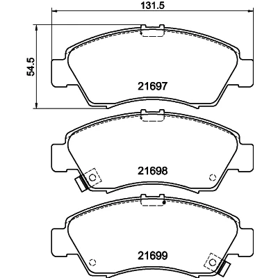 Bild av HELLA 8DB 355 016 521 Jeu de plaquettes frein avec indicateur d&#039;usure HONDA: Brio II, CIVIC 7 Hatchback, 6 Hatchback