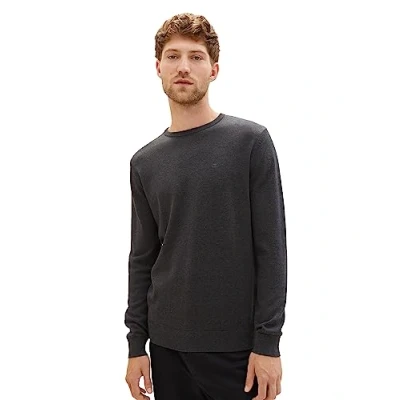 Bild av TOM TAILOR herr Tröja, svart grå melange, 3XL
