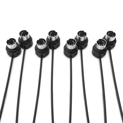 Bild av CME MIDI kabel 4 pack 90 cm, 5 stifts DIN, låg profil speglad 45 graders vinklad ultratunn kontakt för kompakta rum Perfekt gränssnitt, pedalboard, tangentbord