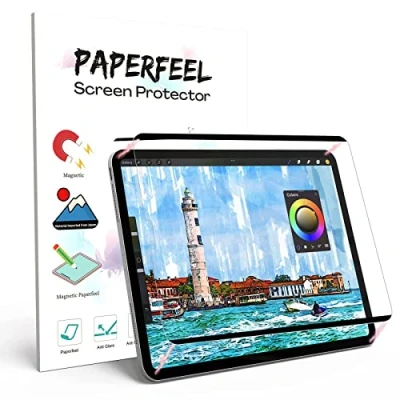 Bild av Magnetisk Paperfeel Skärmskydd av papper för iPad Air 5e/4e Generationen (2022/2020 Modell), Pro 11 tum 2022 2018, matt pappersfilm ritning borttagbar/anti bländande/mindre fingeravtryck