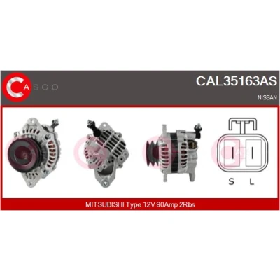 Bild av CASCO CAL35163AS Generator 12V 90A NISSAN: Pick Up