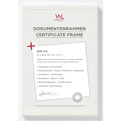 Bild av walther design tavelram polarvit 21 x 29,7 cm (DIN A4) Dokumentram Paprika Träram BP130V