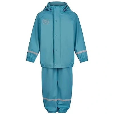 Bild av Color Kids unisex barn regn set solid PU regnjacka, Delphinium Blue, 86 cm