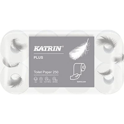 Bild av Katrin 104872 Plus toalett 250 toalettpapper, 3 lager (48 pack)