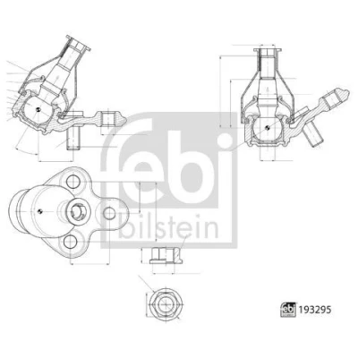 Bild av FEBI BILSTEIN 193295 Spindelled framaxel vänster, höger med kronmutter för tvärlänkarm